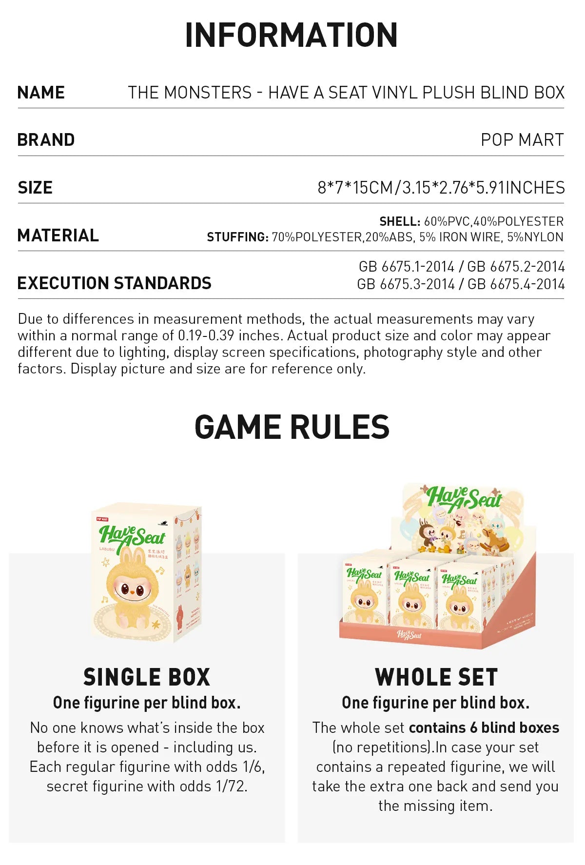 VIVAGFT™LABUBU THE MONSTERS - Have a Seat Vinyl Plush Dolls, Blind Box