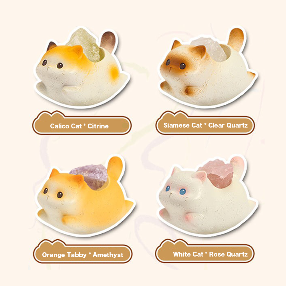 VIVAGFT™Crystal Cat Wobblers – Zen Kitty with Healing Energy