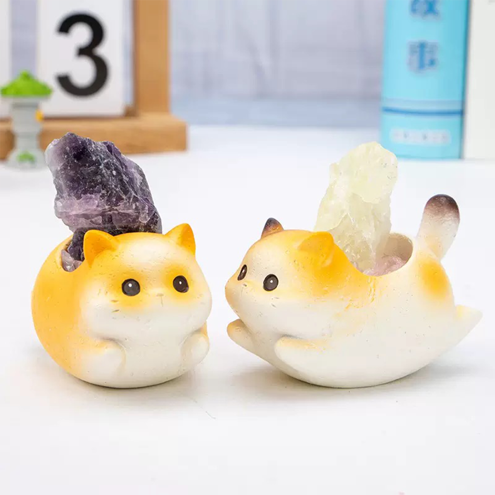 VIVAGFT™Crystal Cat Wobblers – Zen Kitty with Healing Energy